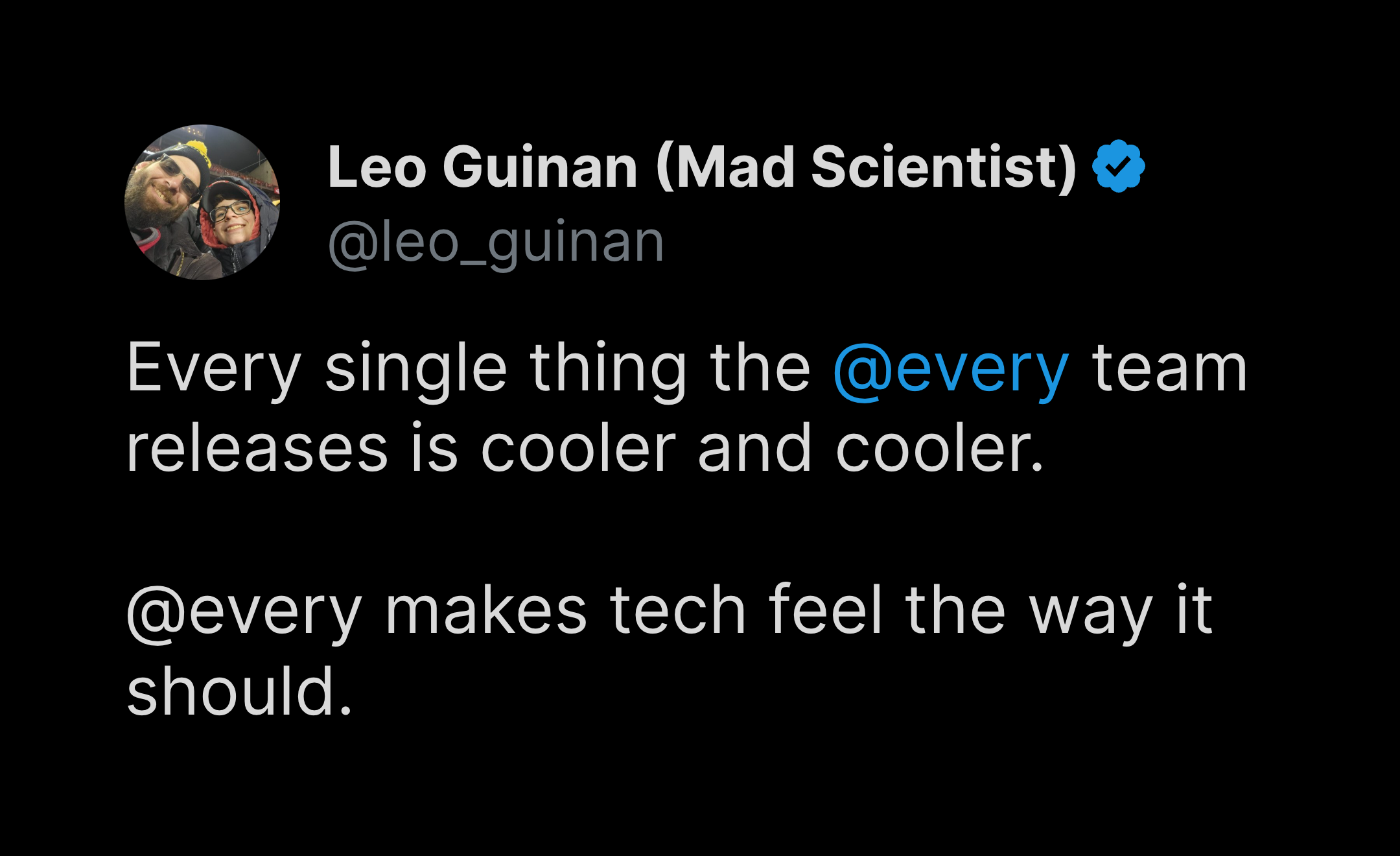 Customer testimonial